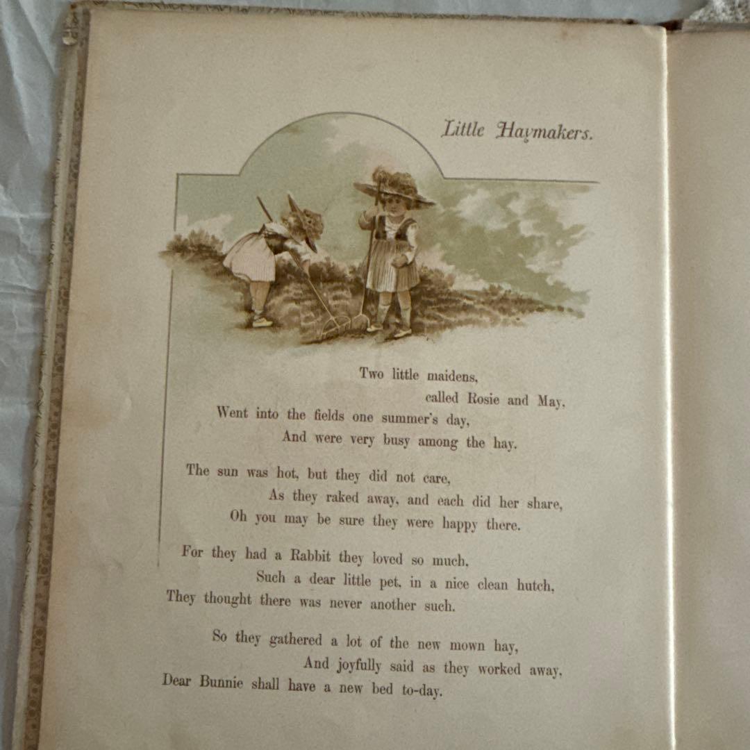 稀少1860年アンティーク美しい絵本ヴィクトリアン洋書ジャンクジャーナル児童書