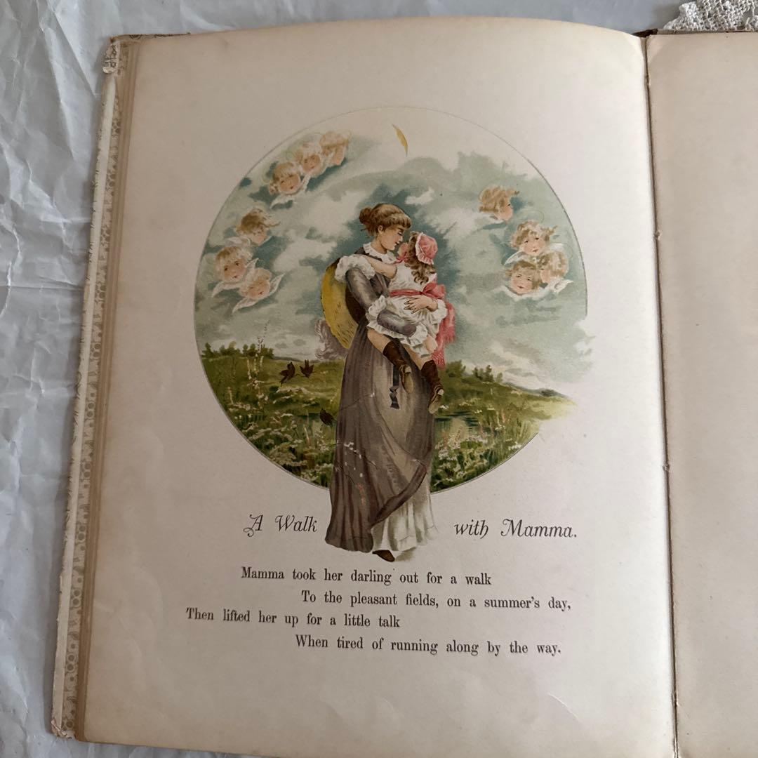 稀少1860年アンティーク美しい絵本ヴィクトリアン洋書ジャンクジャーナル児童書