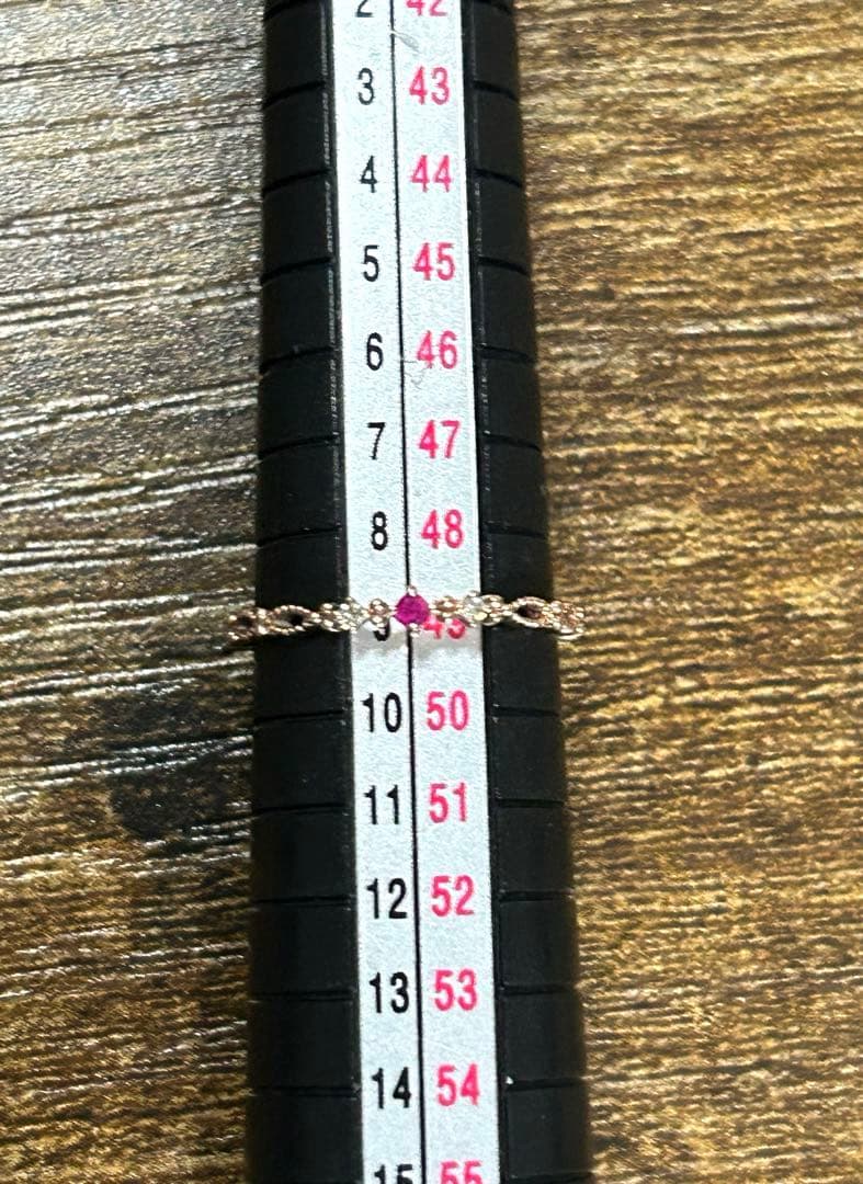 組曲　K10PG ダイヤ　ルビー　リング