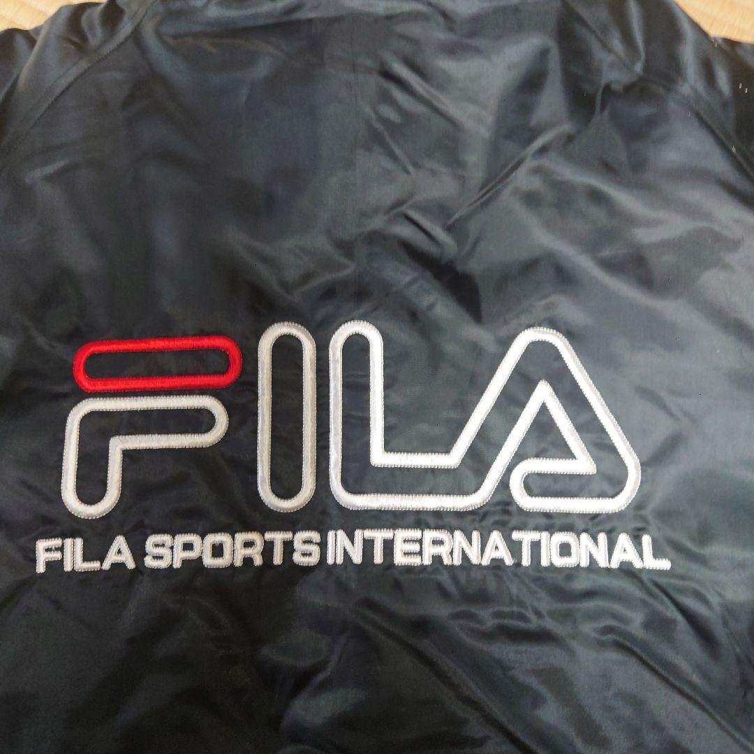 FILA ベンチコート 黒 フード付き サイズL・レトロ