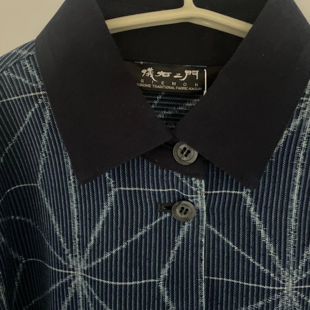 新品タグ付き久留米絣儀右衛門ギエモンブラウス　ぎえもん　シャツワンピース