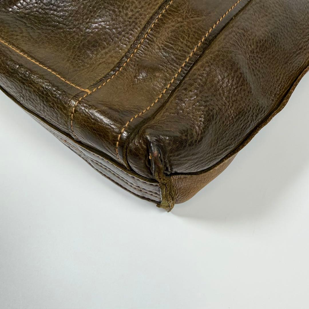 【美品】【希少】ダンゲンテン　トートバッグ　ゴートヌメ　バイカラー　カーキ