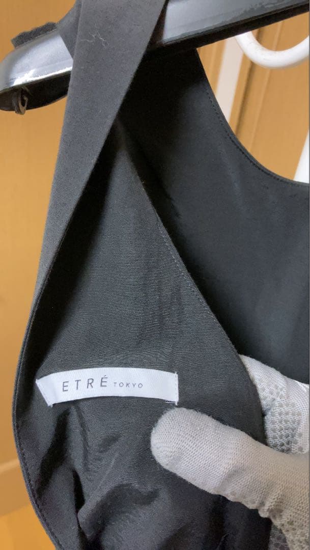 ETRE TOKYO バックオープンアイラインワンピース　フリーサイズ　ブラック