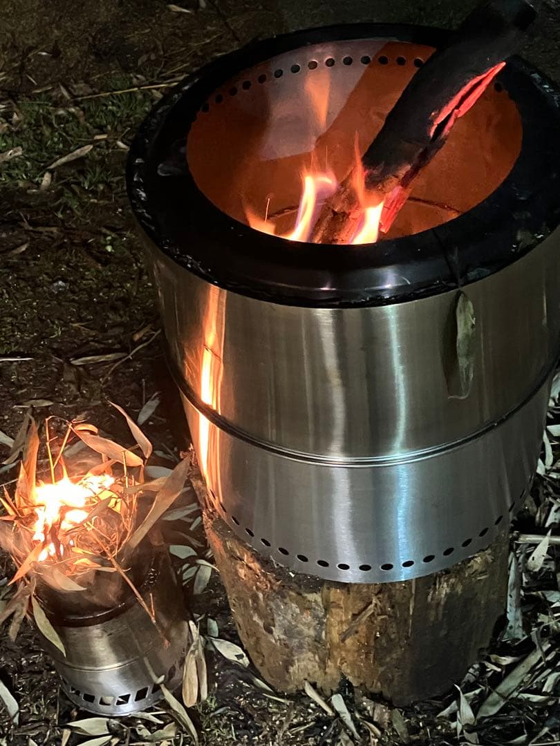 特大型ファイヤーピット高さ42cm 径40cmウッドストーブ BBQも飯盒炊爨も