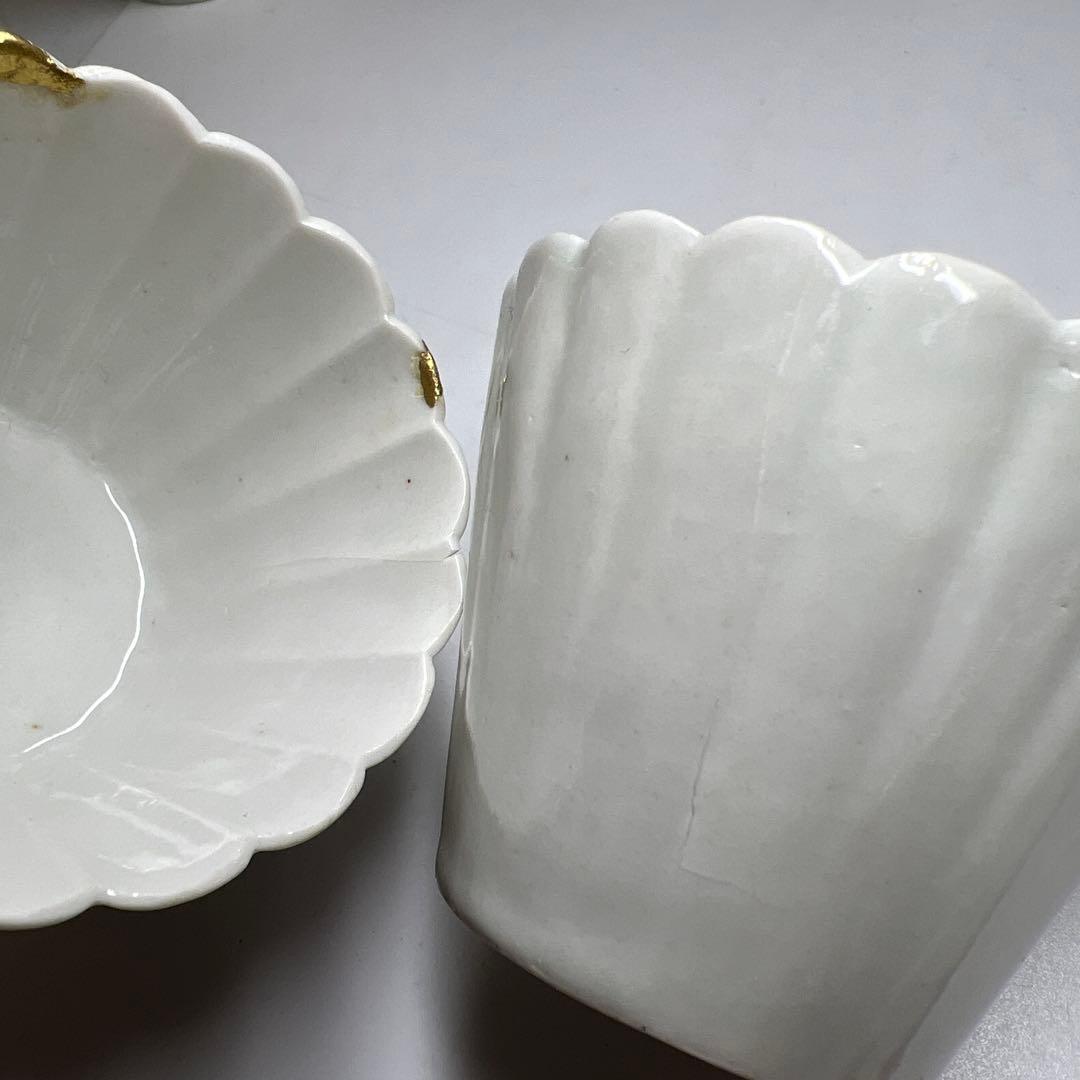 江戸中期　柿右衛門白磁6客　口径6.5/7㎝　東Y8-0216④