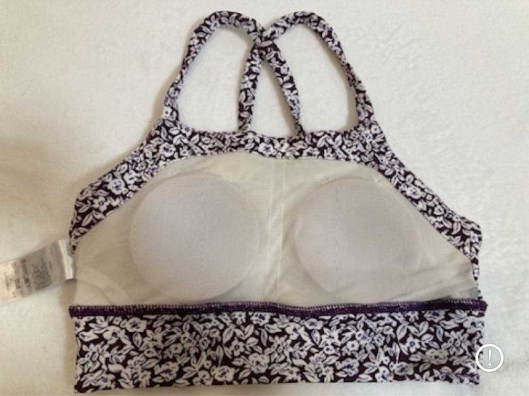 新品　emmi yoga エミヨガ　フラワーレギンス　小豆色×藤色S