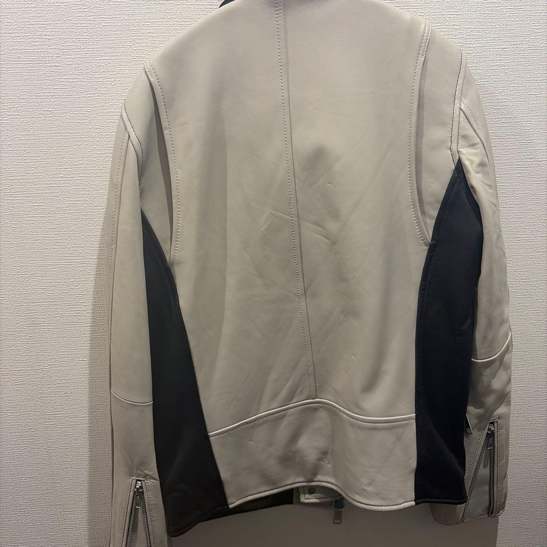 レザージャケット ダブルライダース ブラック/ホワイト