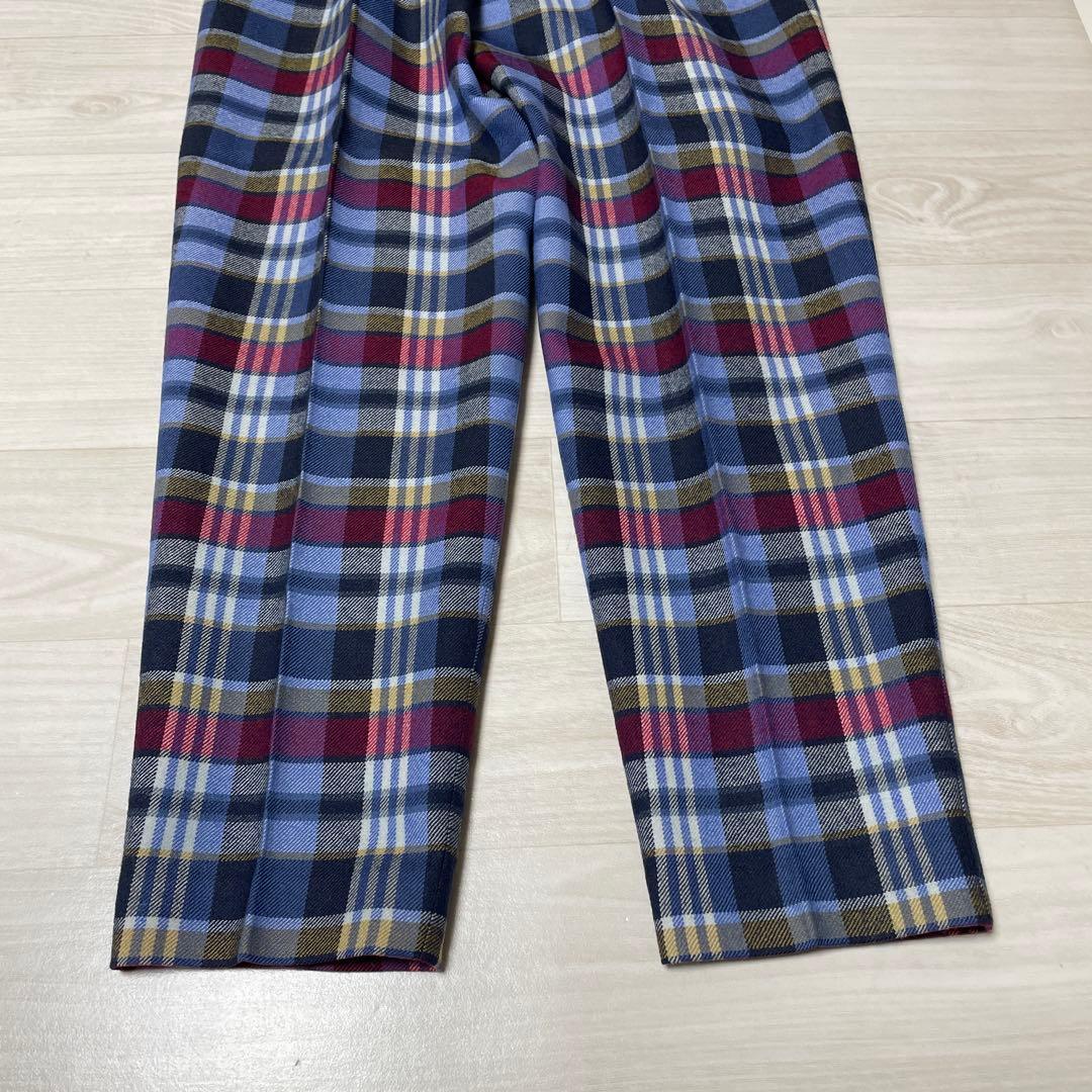 Christian Dior クリスチャンディオール チェック ウールパンツ S