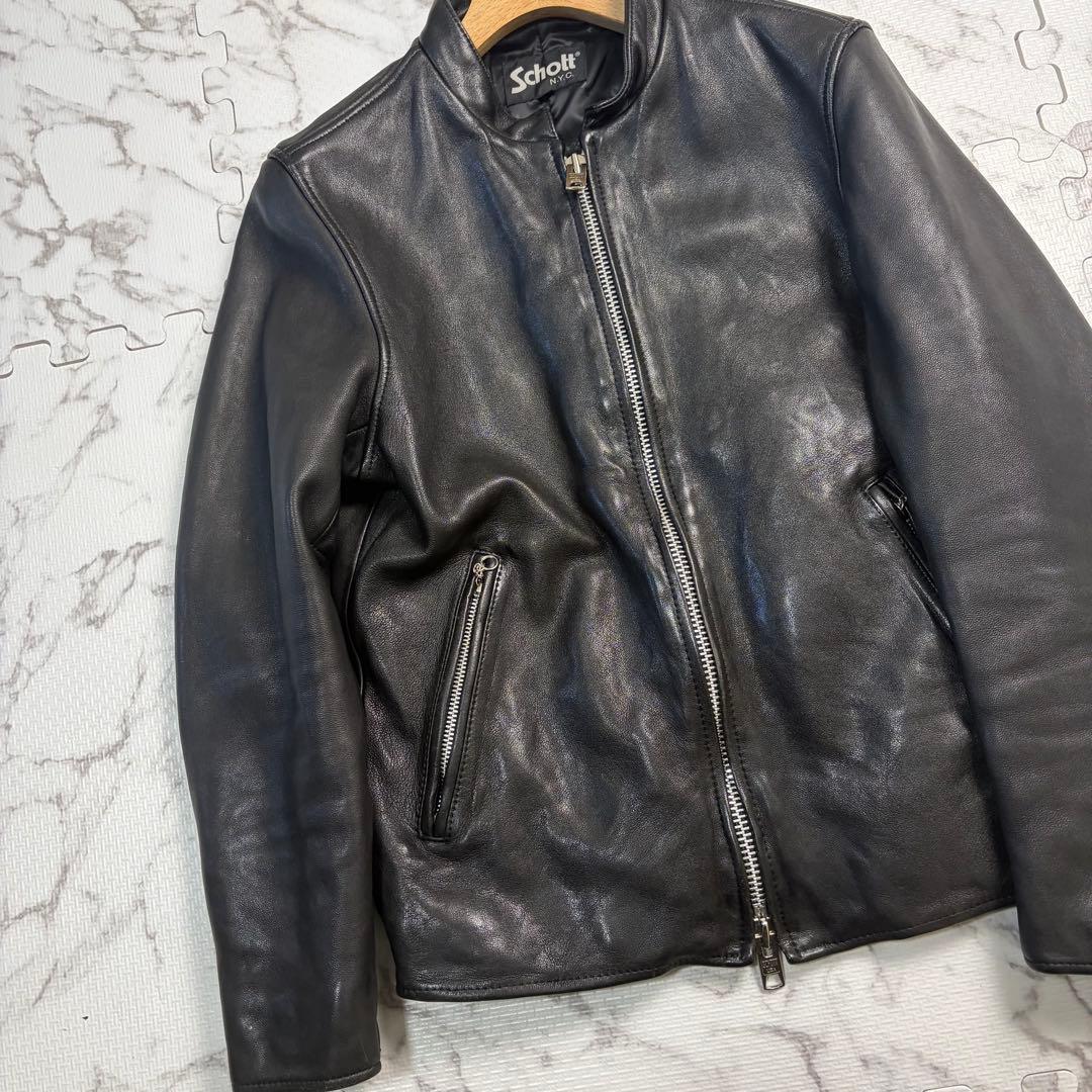 希少✨schott ショット 羊革 ラムレザー シングルライダース M