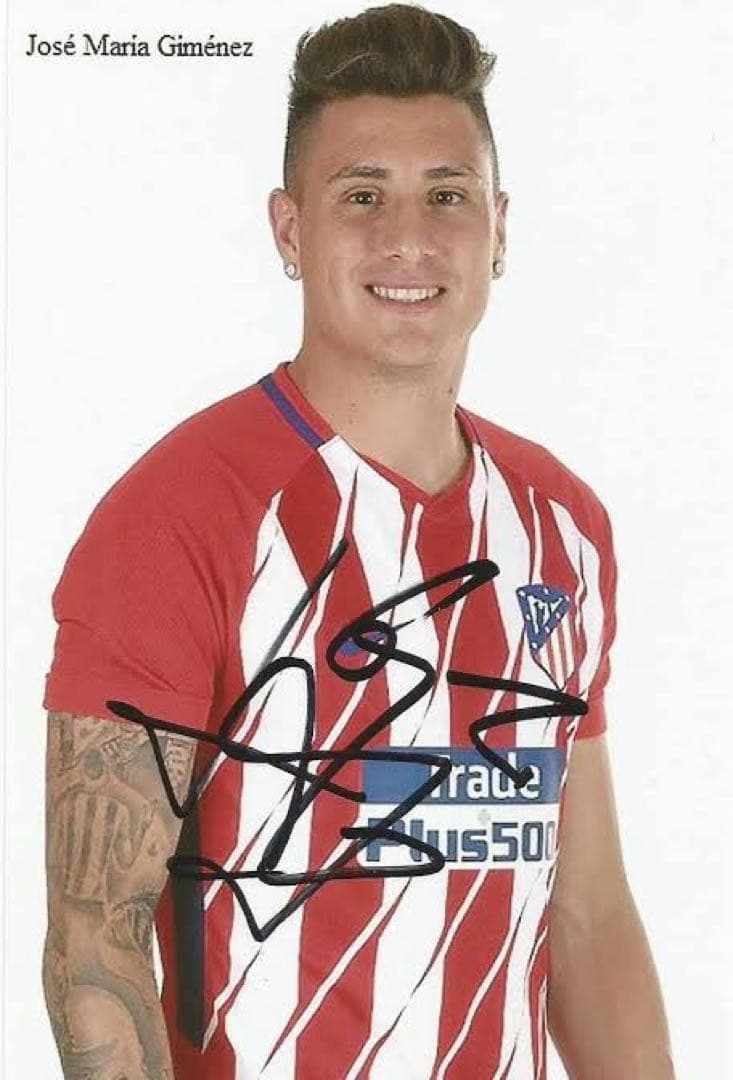 14-15 アトレティコ・マドリード (ガビ、ヒメネス他) 6選手直筆サイン入