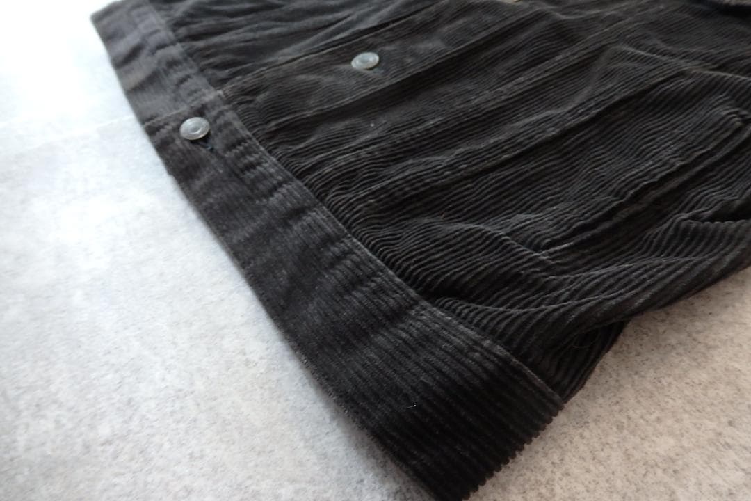 LUCKY STRIKE オリジナル コーデュロイ トラッカージャケット 黒 M