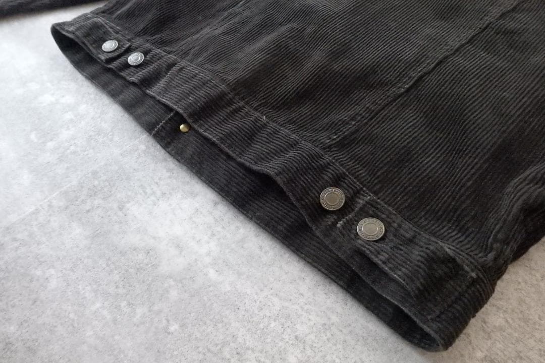 LUCKY STRIKE オリジナル コーデュロイ トラッカージャケット 黒 M