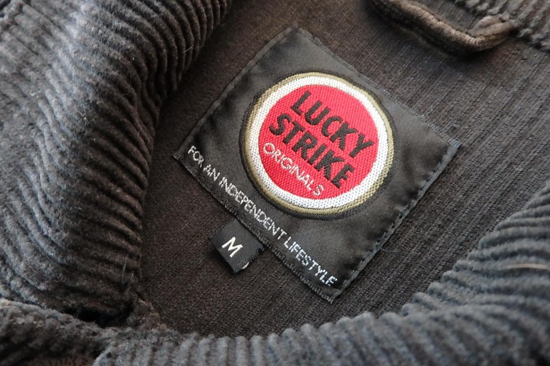 LUCKY STRIKE オリジナル コーデュロイ トラッカージャケット 黒 M