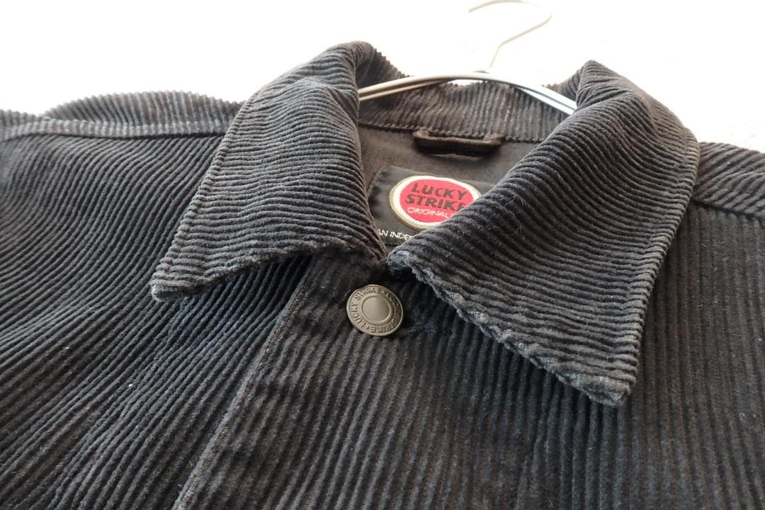 LUCKY STRIKE オリジナル コーデュロイ トラッカージャケット 黒 M