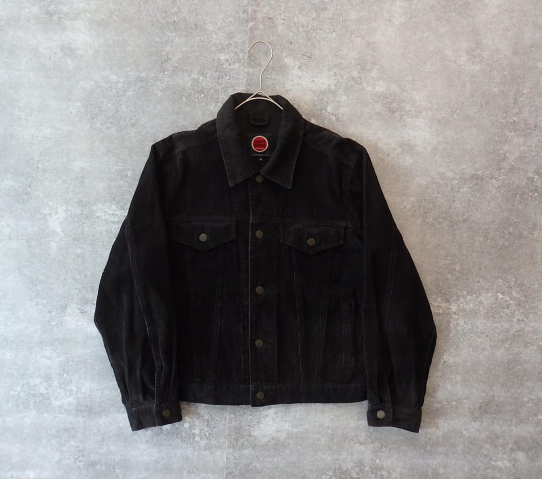LUCKY STRIKE オリジナル コーデュロイ トラッカージャケット 黒 M