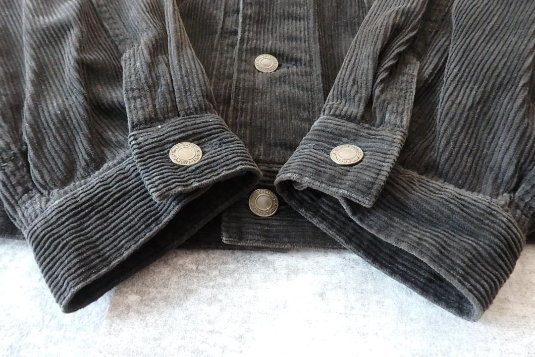 LUCKY STRIKE オリジナル コーデュロイ トラッカージャケット 黒 M