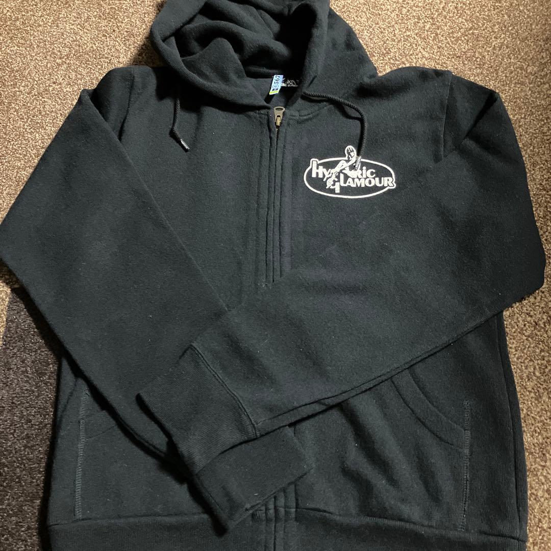Hysteric Glamour ブラック ジップアップパーカー S ウール混