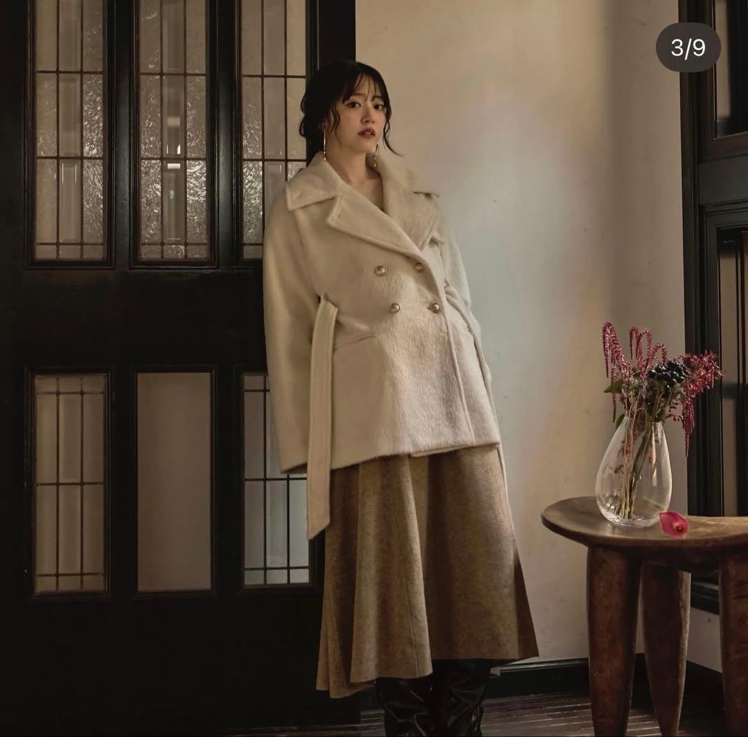 【mideal】shaggy middle coat