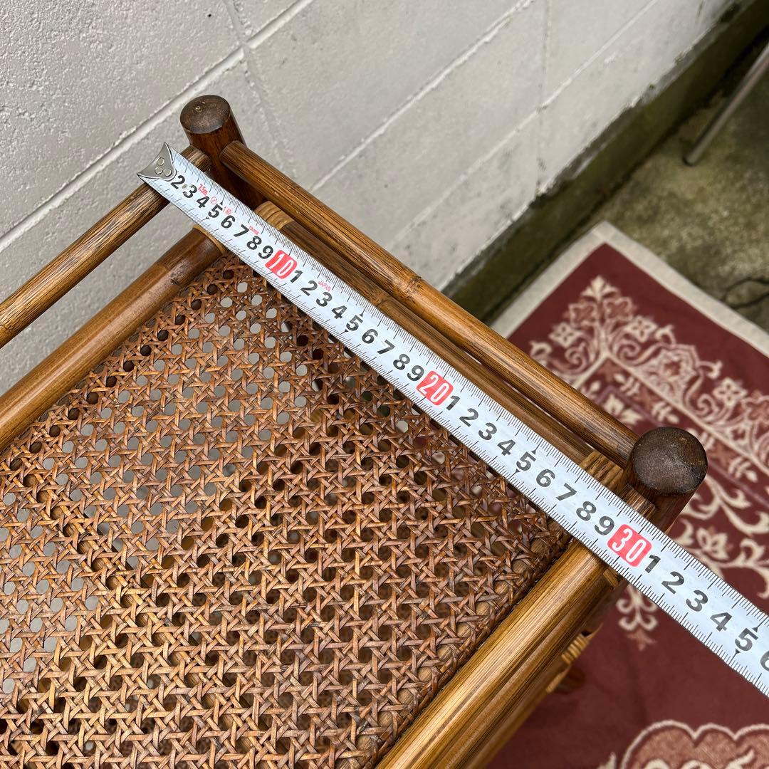 古家具ナチュラル天然素材◾️籐ラタン製 ディスプレイ台 飾り台 花台