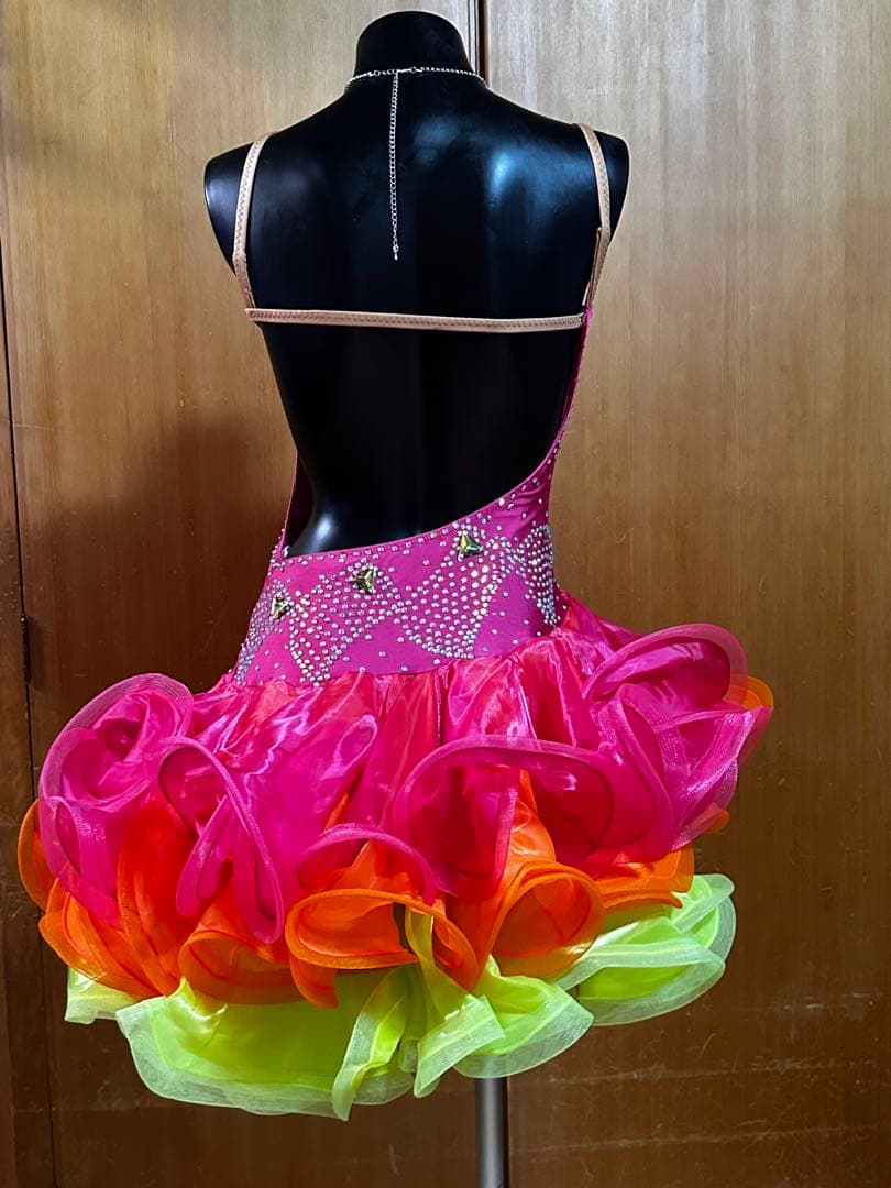 社交ダンス用ドレス ピンクオレンジ