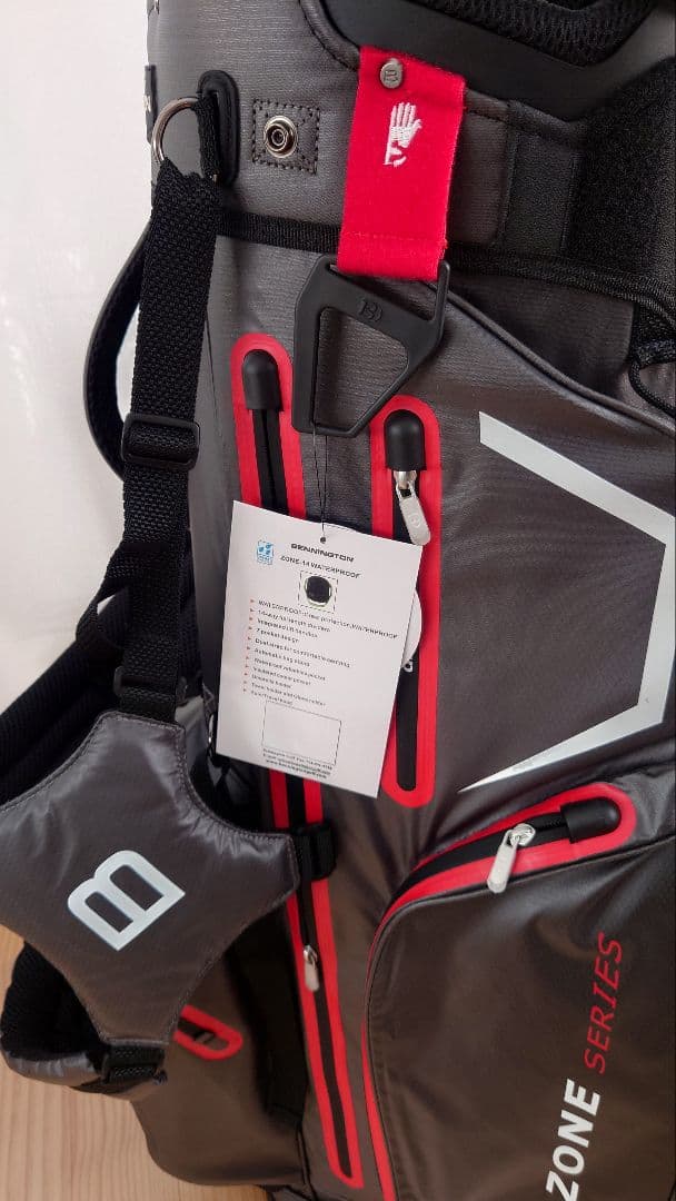 BENNINGTON ZONE ゴルフ・キャディバッグ14分割グレー&レッド新品