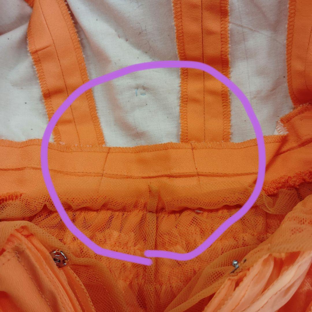 バレエ　オレンジ ミニスカート　ワンピース　花付き5着　花なし２着　帽子付