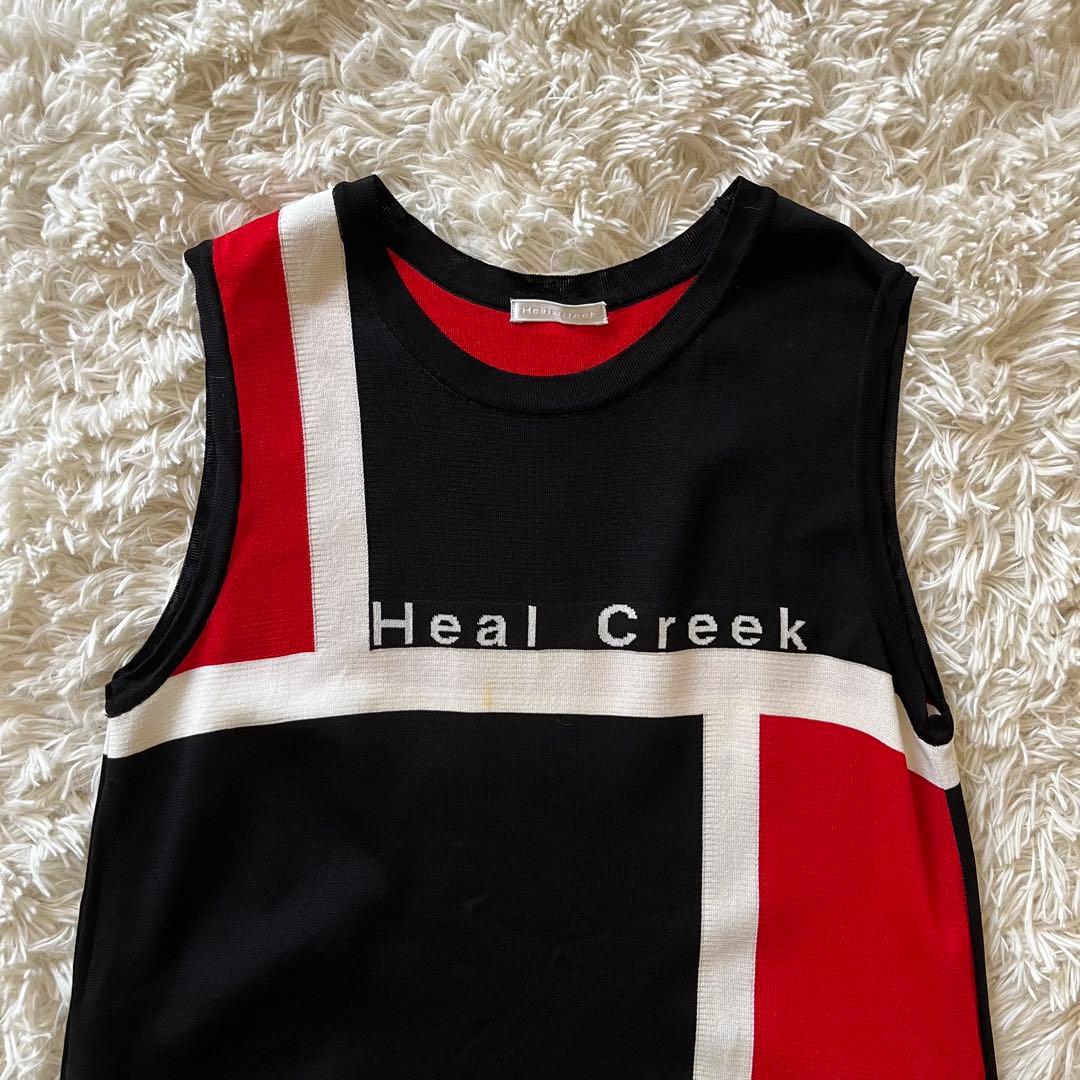 Heal Creek ゴルフワンピース レディース ニット バイカラー 42