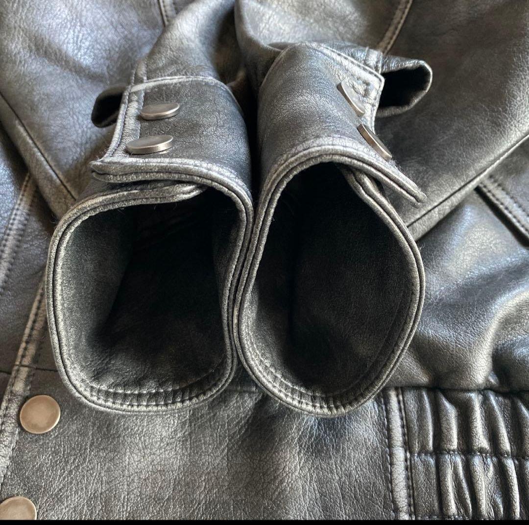 メゾンスペシャル　フェイクレザーオーバーブルゾン