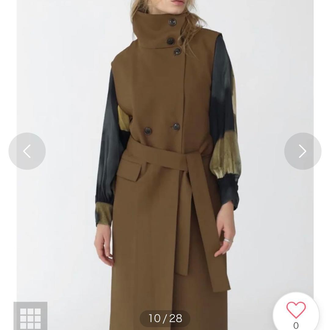 【新品】ヤマダヤAga梳毛調2wayカラーロングジレ （ブラック）