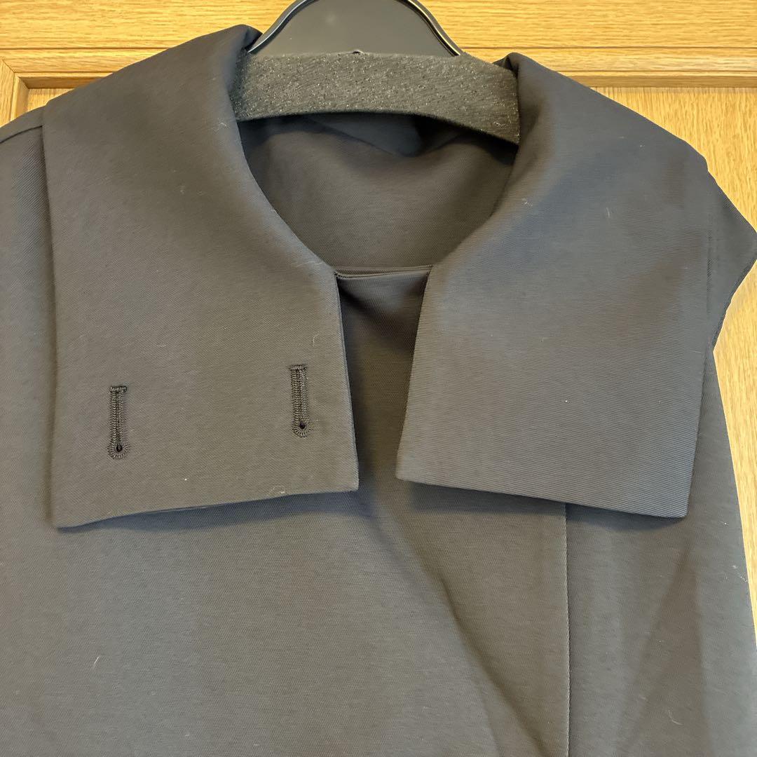 【新品】ヤマダヤAga梳毛調2wayカラーロングジレ （ブラック）