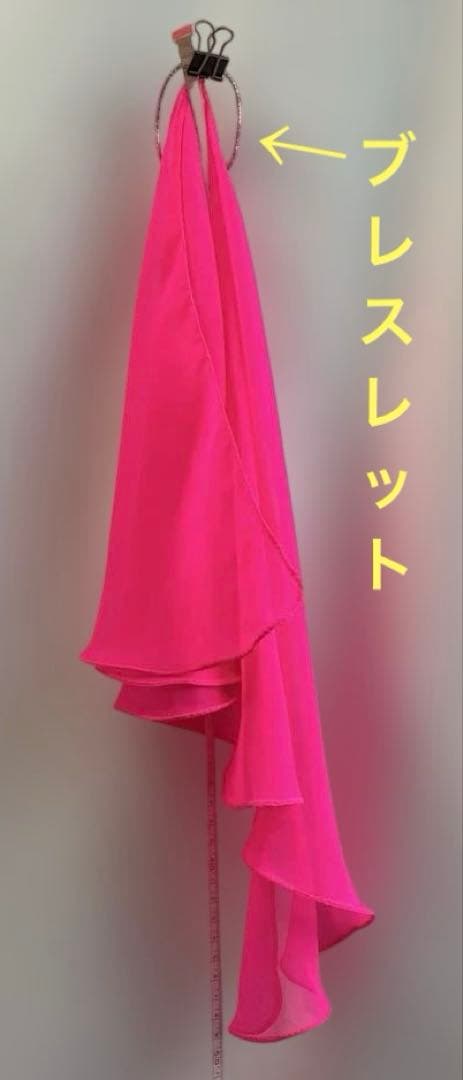 社交ダンス　スタンダードドレス　ショッキングピンク　ファーバングルおまけ付き