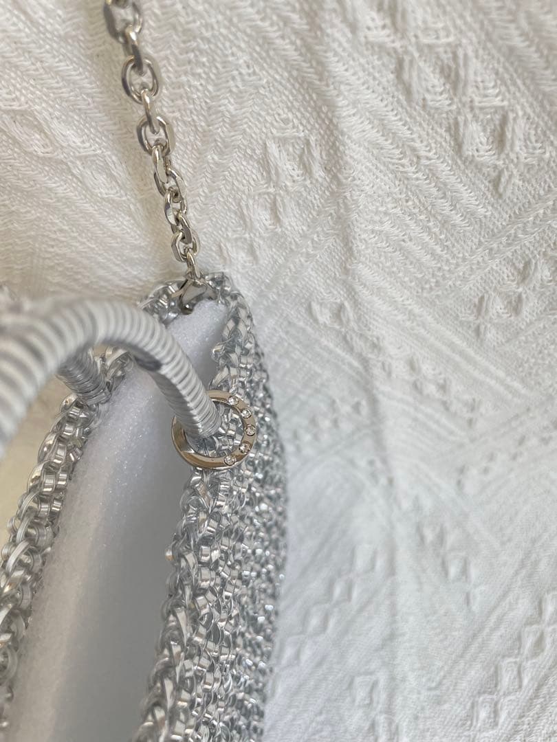 ビーズ ワイヤーバッグ ショルダー 新品未使用 シルバー ミニアトゥーラ風