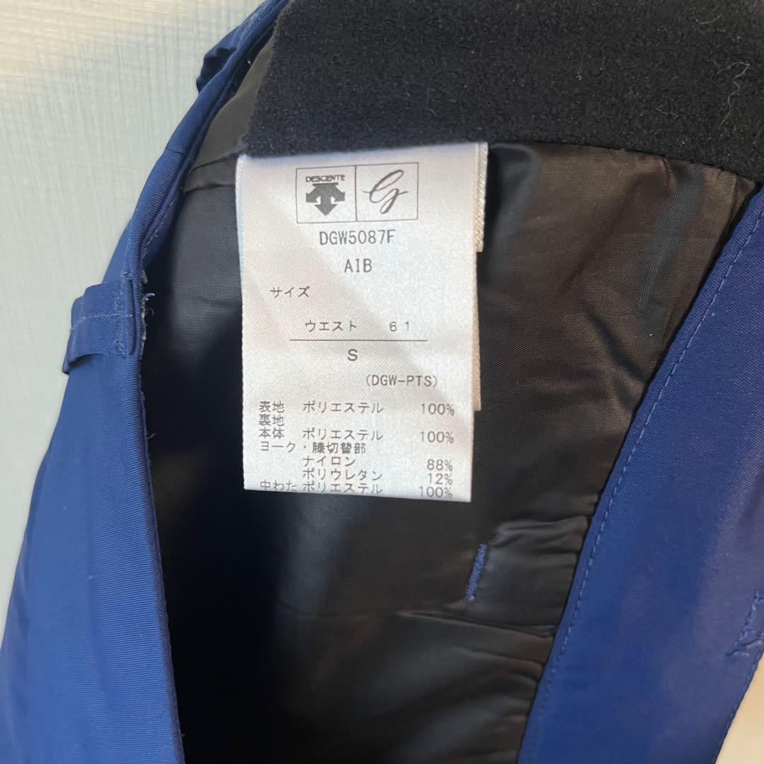 【美品】デサントゴルフ 中綿 パンツ S ネイビー 紺 レディース 防寒