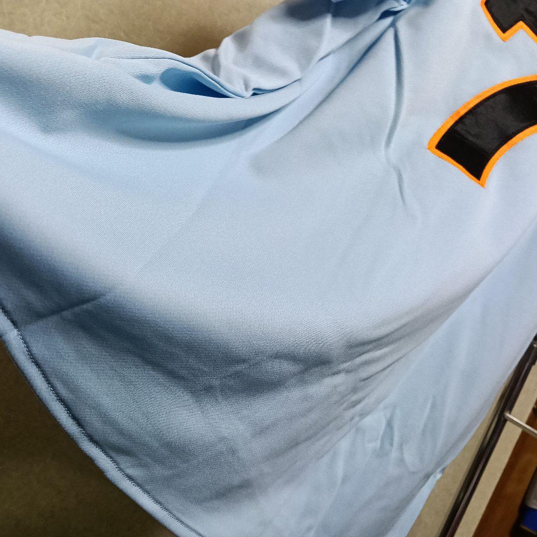 【極美品】アディダス製 読売ジャイアンツ 長野久義 刺繍ユニフォーム／水色／M