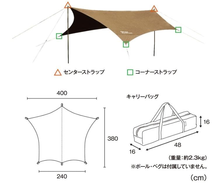 テントファクトリー Hi-TCウィングタープL 型番TF-TCWT-L