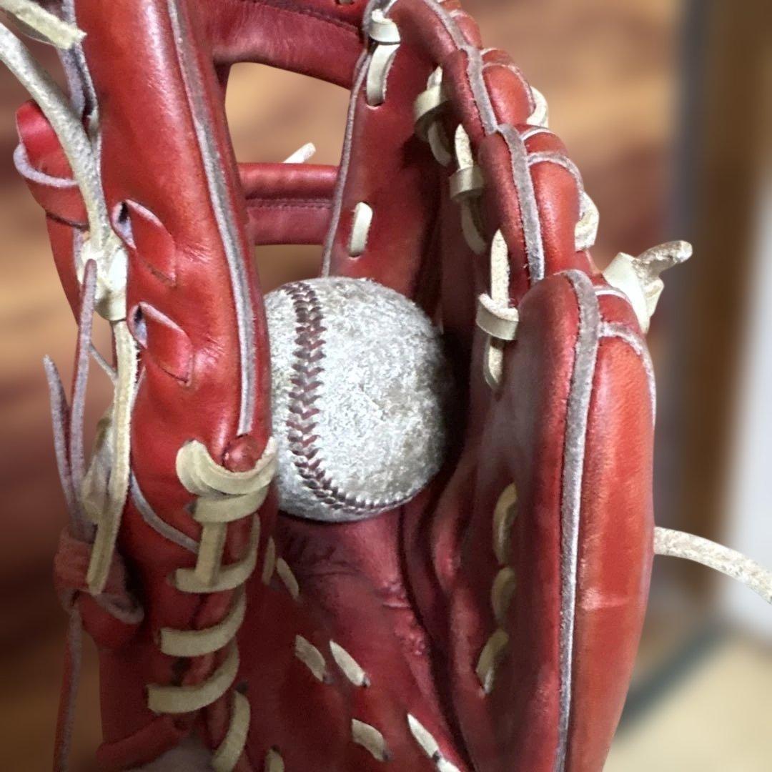 Wilson staff硬式グローブ 赤 [日本製][グローブ袋付き][軟式可