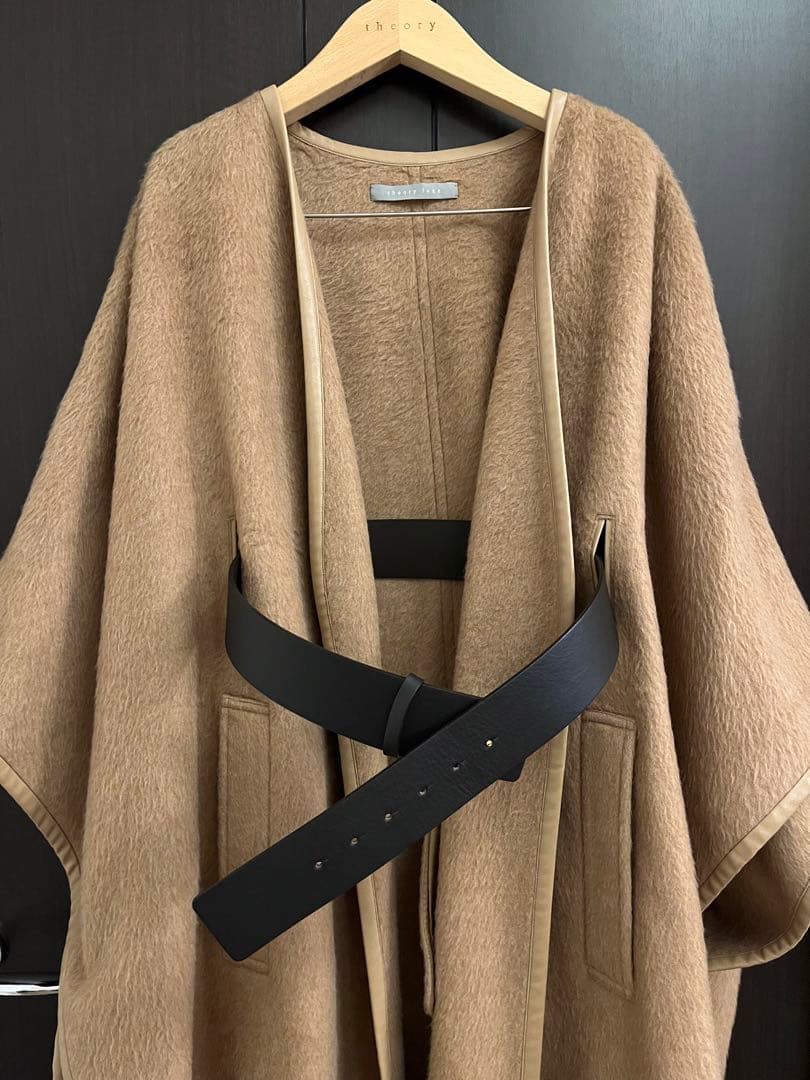 theory luxe 希少キャメル100% ケープ風ロングコート