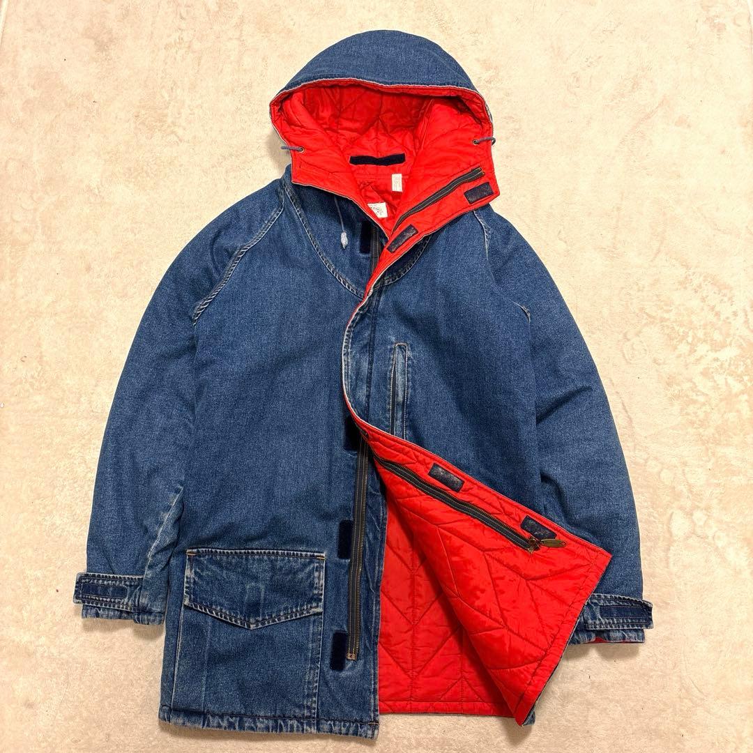 ジャケット・アウター 80s armani jeans denim hooded harf coat