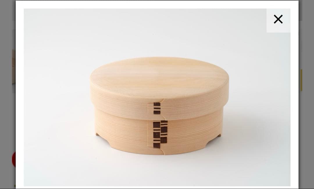 [新品未使用]栗久　3合浅型おひつ　曲げわっぱ　しゃもじ付き