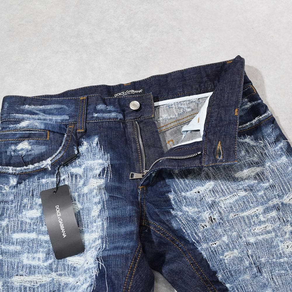 2010ss DOLCE&GABBANA クラッシュ ダメージデニムパンツ 48