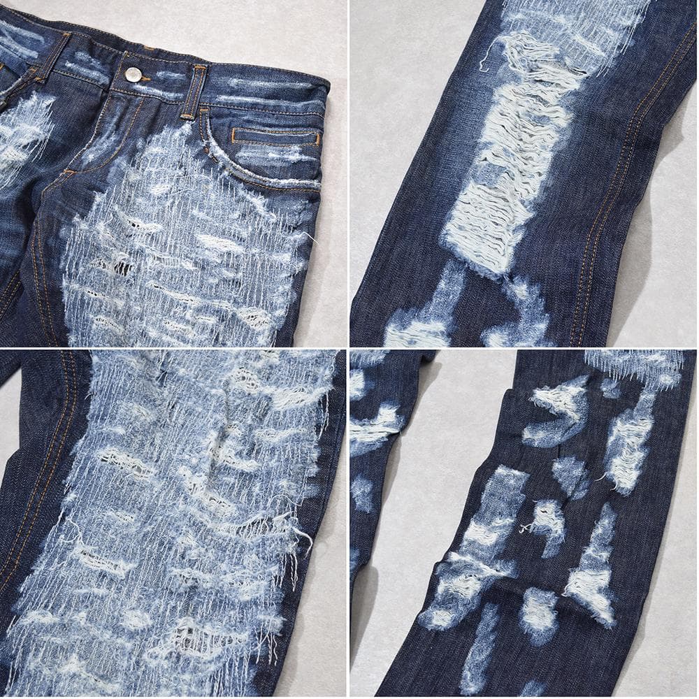 2010ss DOLCE&GABBANA クラッシュ ダメージデニムパンツ 48