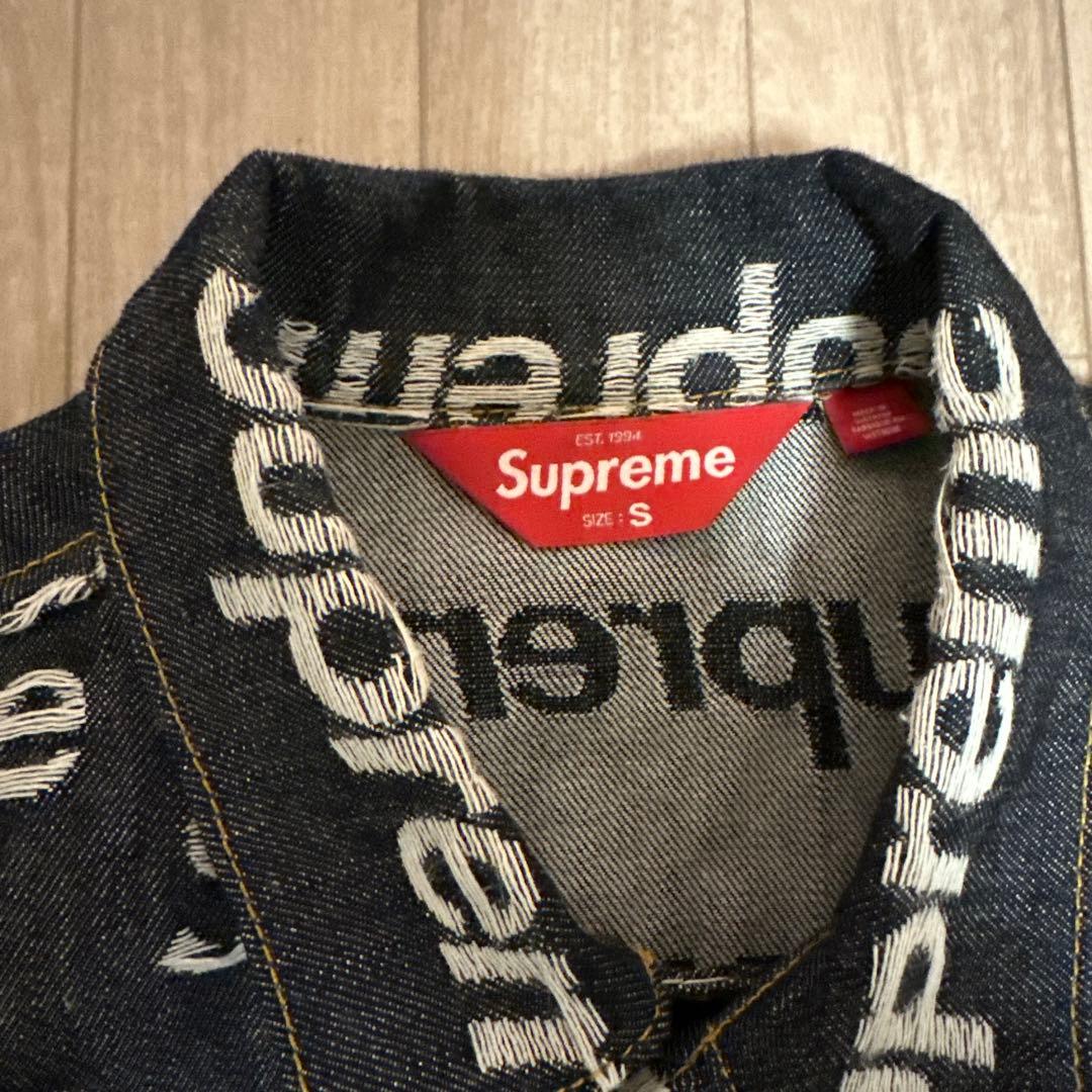 ジャケット・アウター Supreme Jacquard Logos Denim Trucker JKT
