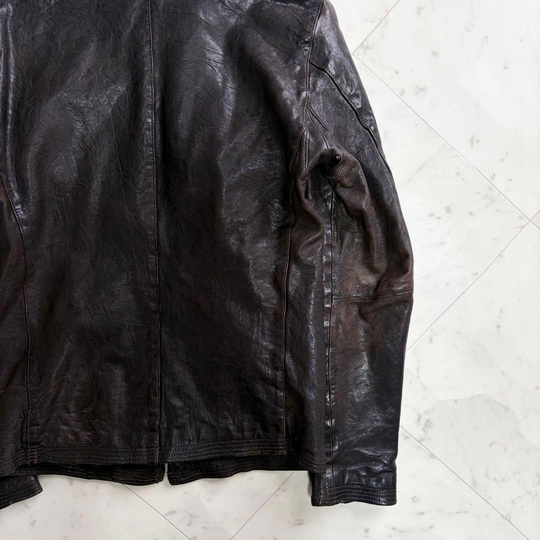 ジャケット・アウター archive grunge leather jaket brown y2k