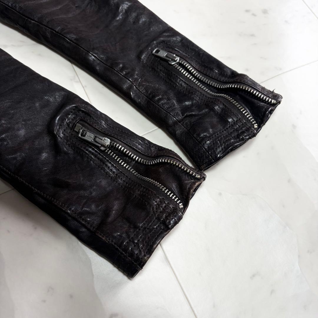 ジャケット・アウター archive grunge leather jaket brown y2k