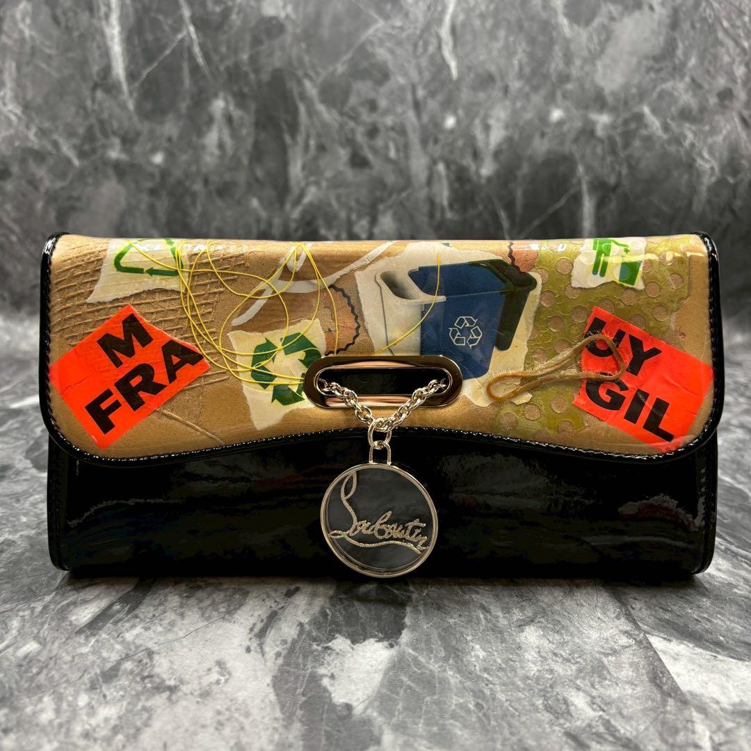 未使用級✨クリスチャンルブタン　リヴィエラフラップチェーンバッグ パーティバッグ