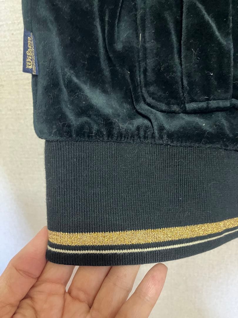 Wilson ウィルソン ベロアパーカー ジップアップ ブラック ゴールドライン