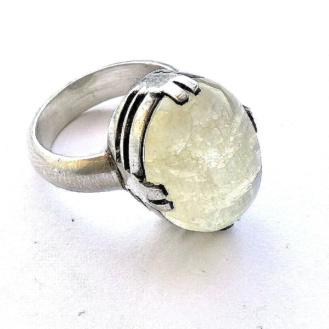 13号 大粒ムーンストーン SV925リング 11g ヴィンテージ 存在感抜群