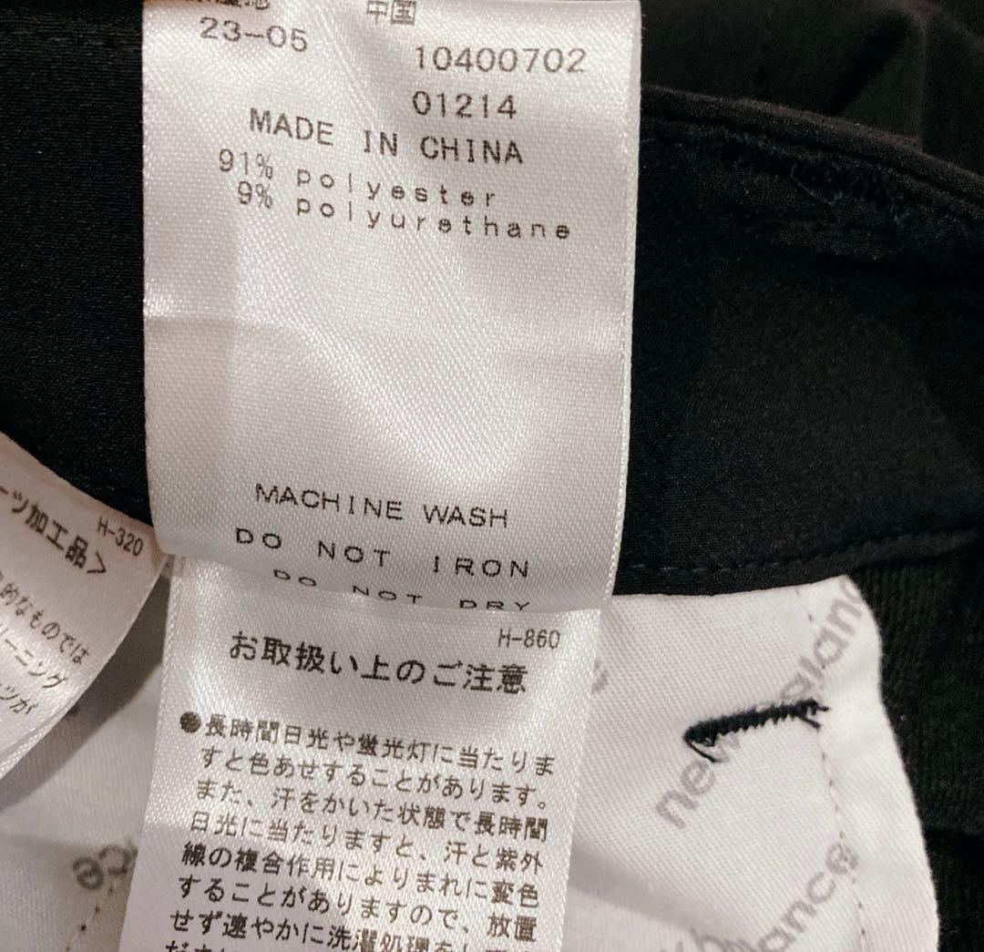 【美品】ニューバランス ストレッチ プリーツ スカート 台形 ブラック 黒 ロゴ