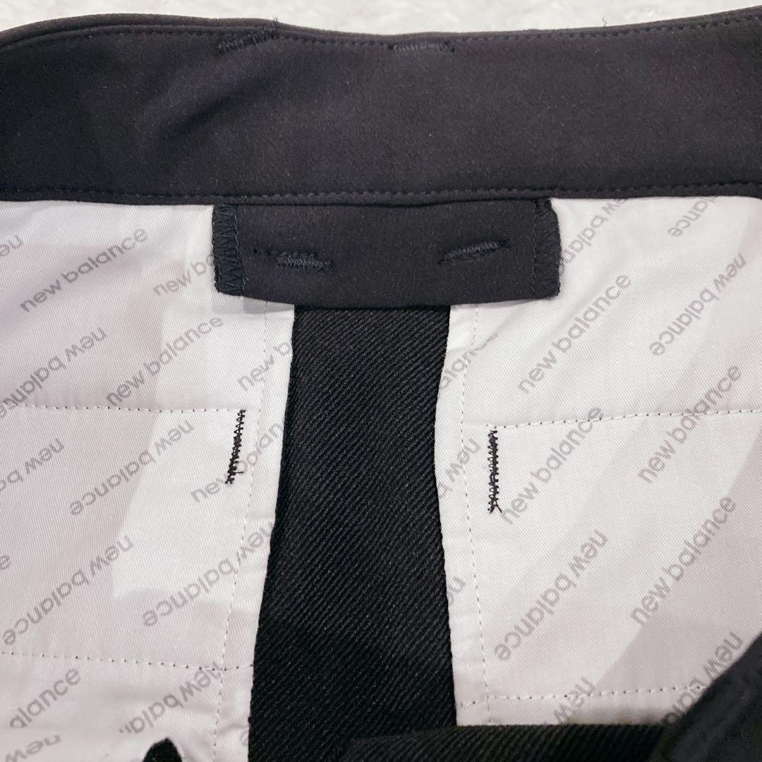 【美品】ニューバランス ストレッチ プリーツ スカート 台形 ブラック 黒 ロゴ
