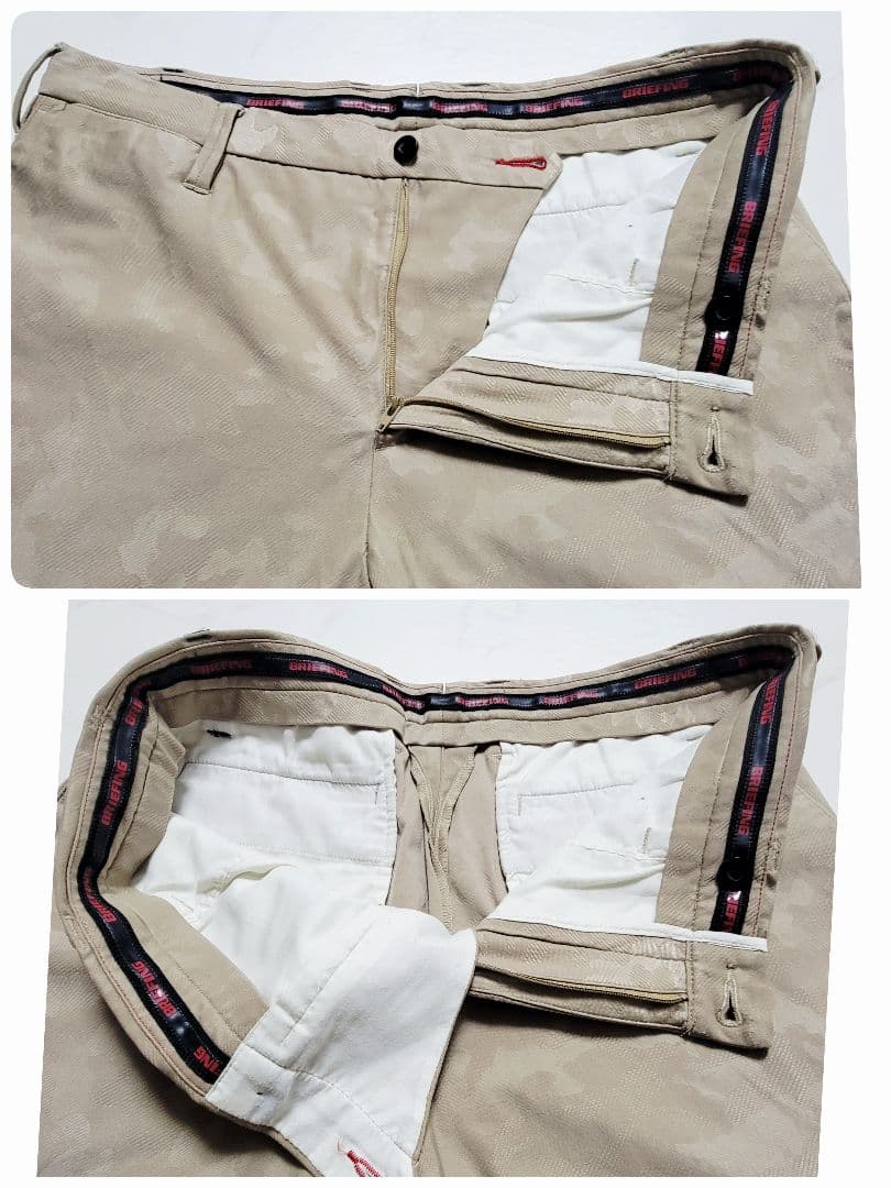 ブリーフィングゴルフ パンツ L 迷彩 ストレッチ メンズ　カモフラ　ベージュ